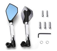 For Hon&da CBR 125R 600 F4i 650F/R 1100XX 1000F Cbr 600 954 1000 RR 900RR 250R Motorcycle Metallic Rear View Side Rearview Mirror Compatible Parts(Silver)