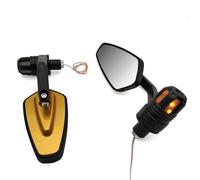For Hon&da Hor&net 250 CB 600F CBF600 CBR600F CB919 VTX1300 22mm Motorcycle Rear View Handle Bar End Mirrors Side Mirror Turn Signal(Gold)