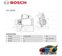 For Honda Civic Starter Motor Bosch 0986027060 213 mm Premium Graded 2008-2011