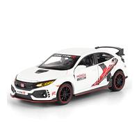 For Honda Civic TYPE R Mugen RR 1 32 Alloy Car Model Sound Light Pull Back Toy Gift Collection Decoration(White)