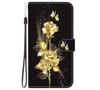 For Honor 200 Lite 5G Case Leather Flip Phone Case Wallet Flip Folio Stand View ShockProof Magnetic Closure Cover with Card Holder ID Slots Protective Case,Butterfly & Roses