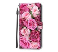 For Honor 400 Pro Case,Flip Folio Case PU Leather Phone Case,Bumper ShockProof Cover,Wallet Stand Feature Magnetic Closure ID Card Holder Slot case For Honor 400 Pro,Pink roses