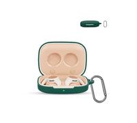 for HONOR Earbuds Open Wireless Earbuds,daunke Soft Silicone Protective Cover,Skin Case with Carabiner,Full Protection,Green