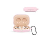 for HONOR Earbuds Open Wireless Earbuds,daunke Soft Silicone Protective Cover,Skin Case with Carabiner,Full Protection,Pink