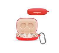 for HONOR Earbuds Open Wireless Earbuds,daunke Soft Silicone Protective Cover,Skin Case with Carabiner,Full Protection,Red