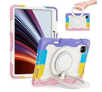 for Honor GT Pro 12.3/Magic Pad 2 12.3 Shockproof Kids Case,Heavy Duty Full Protective Shockproof Case W 360° Rotating Handle Stand+Shoulder Strap,Colorful Pink
