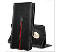 For Honor Magic6 Lite/Honor X9b 5G Case, Leather Magnetic Card Slots Wallet Phone Case, Flip Silicone TPU Bumper Protective Cover with Kickstand, Shockproof Book Case for Magic6 Lite Dark Black