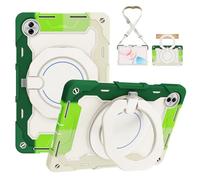 for Honor Pad 10 12.1 inch 2025 Shockproof Kids Case,Heavy Duty Full Protective Shockproof Case W 360° Rotating Handle Stand+Shoulder Strap,Colorful Green