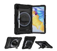for Honor Pad 8 12 Inch Shockproof Case,Heavy Duty Rugged 3 Layer Protective Case Cover W 360 Rotating Grip Bracket+Shoulder Strap,Black