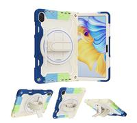 for Honor Pad 8 12 Inch Shockproof Case,Heavy Duty Rugged 3 Layer Protective Case Cover W 360 Rotating Grip Bracket+Shoulder Strap,Colorful Blue