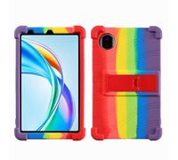 for Honor Pad X7 Case 8.7 inch 2025 Tablet with PC Kickstand, Soft Silicone, Washable, Thickened Corner Shockproof Case, Rainbow
