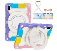 for Honor Pad X9/ X8 Pro 11.5 inch Shockproof Kids Case,Heavy Duty Full Protective Shockproof Case W 360° Rotating Handle Stand+Shoulder Strap,Colorful Pink