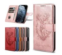 for Honor X6B 4G Case, Embossed Lucky Deer PU Leather Flip Notebook Wallet Phone Cases Folio Magnetic Protective Cover with Stand Card Holder Slots for Honor X6B 4G pink