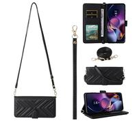 for Honor X6c 4G Phone Case, Flip Wallet Leather Cover with 6 Card Slots Wrist Strap Magnetic for Honor X6c 4G-Black