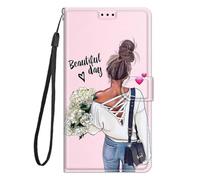 For Honor X8A Case - Shock-Absorption Magnetic Closure Card Slot Kickstand Silicone Full Protection Shockproof PU Leather Flip Wallet Phone Case Cover for Honor X8A Girl