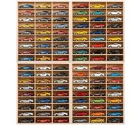 for Hotwheels Wooden Display Case 108 Space 1/64 Scale Toy Car Display Case for Toy Cars Model Car Display Organizer Wall Mount Wooden Storage Display Shelf Fit for Hotwheels Matchbox Diecast