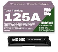 For HP 125A CB540A CB541A CB542A CB543A Toner Cartridges Compatible for HP CP1213 CP1214 CP1215 CP1216 CP1217 CP1513n CP1514n CP1515n CP1516n CP1517ni CP1518ni ,Black-125A