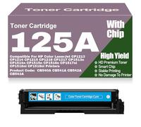 For HP 125A CB540A CB541A CB542A CB543A Toner Cartridges Compatible for HP CP1213 CP1214 CP1215 CP1216 CP1217 CP1513n CP1514n CP1515n CP1516n CP1517ni CP1518ni ,Cyan-125A