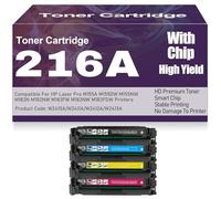 For HP M155A M155DW M155NW M182N M182NW M183FW M183NW M183FDW Toner Cartridges Compatible 216A W2410A W2411A W2412A W2413A Toner Cartridge with Chip,4Pack-216A