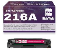 For HP M155A M155DW M155NW M182N M182NW M183FW M183NW M183FDW Toner Cartridges Compatible 216A W2410A W2411A W2412A W2413A Toner Cartridge with Chip,Magenta-216A
