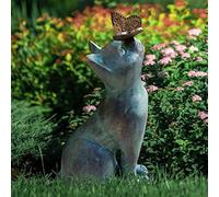 for HPLIVE Cat Garden Figures for Outdoors, Cute Cat Butterfly Cat Ornament Home Courtyard Design Ornament Resin Cat Cute (with Butterflies)