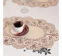 for HPLIVE Oval Tablecloth 30x45cm Lace Floral Pattern Small Tablecloth for Home Party Garden Wedding Christmas Home Decor