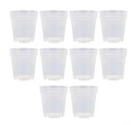 for HPLIVE Pack of 10 Transparent Orchid Pots with Drainage Holes, Plastic Plant Pots, Breathable Transplanting Pots, Flower Pots (4 Inches)