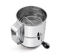 for HPLIVE Stainless Steel Flour Sifter, 8 Cups Rotary Hand Crank Flour Sieve Quick Sifting for Manual Cake Making
