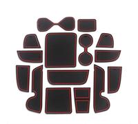 For HR-V HRV VEZEL 2022 2023 2024 15 PCS Anti-Slip Rubber Door Groove Gate Slot Mat Pad Accessories Mats Cup Holder Insert(RHD-Red)