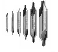 For HSS Combined Center Drill Countersink Bit Set, 6pcs Double Ended Drill Bits with Standard 60° Angle, Spotting and Conical Hole Starter Tools for