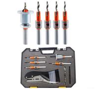 for HSS Countersink Router Bit Set 8pcs with 8mm Shank, Hardened Steel Milling Cutter Core Drill Bits for Precise Woodworking, Heat Resistant Coating for(10mm)