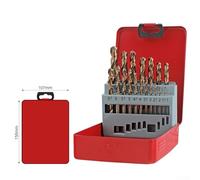 for HSS Drill Bit Set Titanium Coating Straight Handle Metal Drilling Bits for Stainless Steel Copper Aluminum Plastic 1mm-13mm Professional Tool(19PCS)