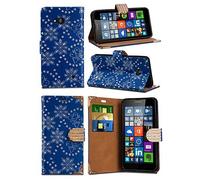 For HTC Desire 320 - Crystal Glitter Sparkle Diamond Encrusted Closure Tab Wallet Flip Case Cover with Integrated Stand in DARK BLUE with Screen Protector
