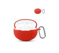 for Huawei FreeBuds 6i Wireless Earbuds,daunke Soft Silicone Protective Cover,Skin Case with Carabiner,Full Protection,Red
