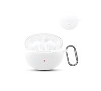 for Huawei FreeBuds 6i Wireless Earbuds,daunke Soft Silicone Protective Cover,Skin Case with Carabiner,Full Protection,White