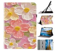for Huawei MatePad SE Ags3K-W20/Ags3K-AL20 Case with Stand,Oil Painting Printed Flower Design Shockproof Protective Cover Wallet Floral Tablet Case for Girls Women