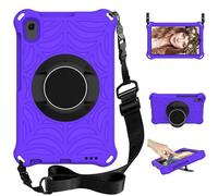 for Huawei MatePad T8 8.0 inch Case 2020 Tablet Case Kids Friendly, 360 Rotatable Kickstand, Shoulder Strap, Spider Web Pattern Shockproof Lightweight Protective Cover, Purple