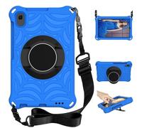 for Huawei MatePad T8 8.0 inch Case 2020 Tablet Case Kids Friendly, 360 Rotatable Kickstand, Shoulder Strap, Spider Web Pattern Shockproof Lightweight Protective Cover, Blue