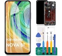 For Huawei Nova 5T LCD Display For Huawei Nova 5T Screen Replacement Touch Digitizer Kits (Black,With Frame)