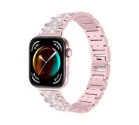 For Huawei Watch Fit 3 Stainless Steel Band For Huawei Watch Fit 4/4 Pro Women Men Metal Bling Bracelet Accessories Accessories(Rose pink,For Fit 3)