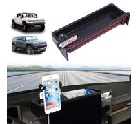 for Hummer EV Accessories Car Center Console Dash Tray Phone Holder Mount,360 Degree Rotatable Phone Holder Stand Dashboard Storage Box Organizer Tray for Hummer EV 2024 2025 (American Flag/E)
