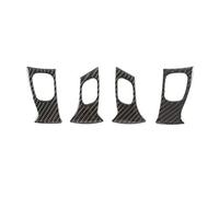 For Hummer H2 2003 2004 2005 2006 2007 4Pcs Soft Carbon Fiber Car Steering Wheel Button Frame Sticker Car Interior Accessories Gear Shift Panel Trim( Black)