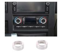 For Hummer H2 2003-2007 Aluminum Car Air Conditioning Switch Adjustment Knob Cover Sticker 2 Pieces Car Accessory Gear Shift Panel Trim(Silver)