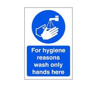 For hygiene reasons wash only hands here - Food Preparation/Safety/Wash Hands/Clean/Kitchen - 1.2mm Rigid plastic for indoor/outdoor usage (150mm x 100mm) Viewing Distance within 3m.