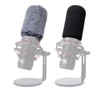 For Hyperx QuadCast Windscreen - Fluffy Pop Filter Compatible with Hyperx QuadCast S Microphone, Mic Foam Cover Reduce Background Noise(1*Fluffy and 1*Foam)