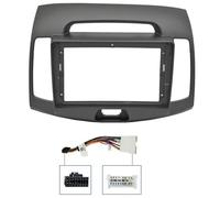 For HYUNDAI For Elantra For Avante 2006-2010 9 Inch Car Radio Frame Kit Auto Stereo CD/DVD Dash Mount Trim Panel Fascia(Gray Frame Cable)