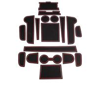 For Hyundai For Tucson NX4 21-24 N Line Gate Slot Cup Mat Door Non-slip Pad Coaster Interior Accessories Protection(Red2)