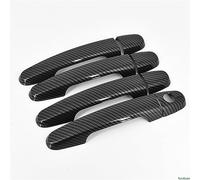 ,for Hyundai Santa Fe 2007 2008 2009 2010 2011 2012 Carbon Fiber Chrome Car Door Handle Cover Trim Styling Accessories (Color : No Buttons)