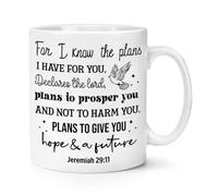 for I Know The Plans I Have for You 10oz Mug Cup Jeremiah 29:11 Bible Quote God Jesus Christian Gift