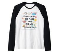 for I Know The Plans I Have for You Christian Back to School Raglan Baseball Tee